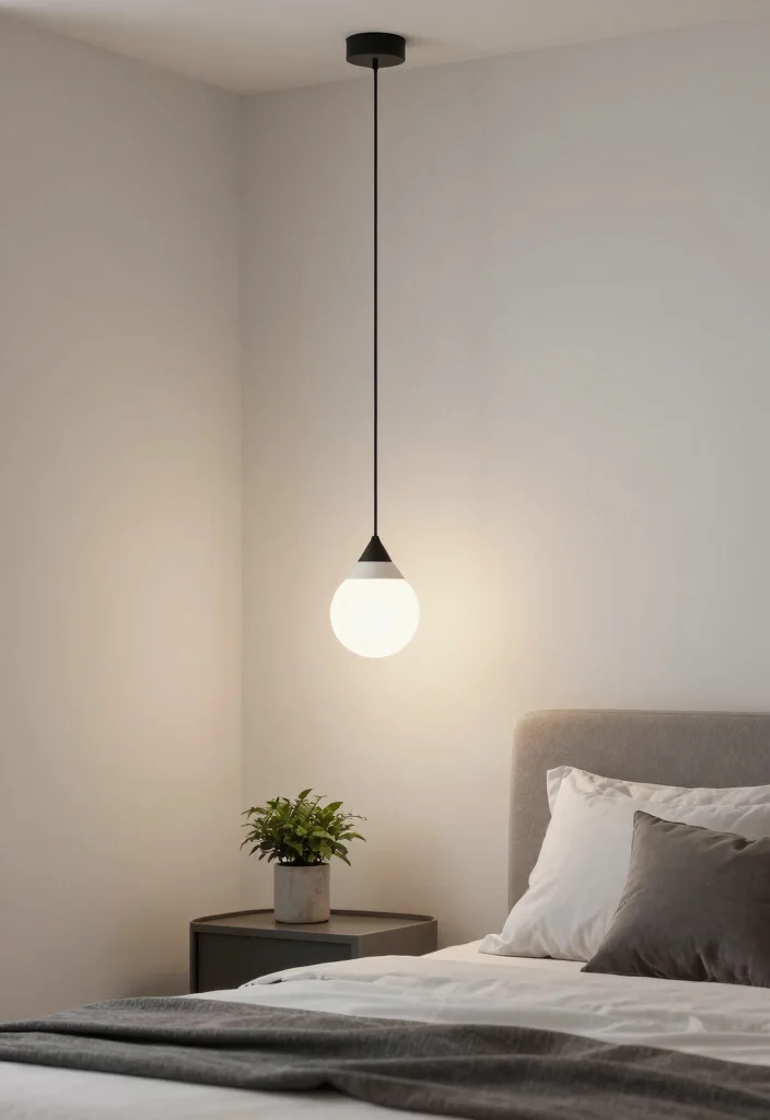 15 Bedroom Wall Lights Above Bed Ideas Modern Cozy Lighting - 6. Minimalist Pendant Lighting 1