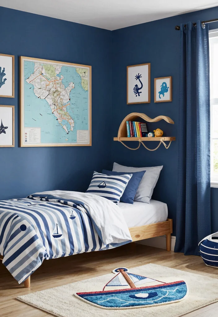 15 Blue Bedroom Ideas for Boys: Cool, Fun Style - 1. Nautical Adventure 1