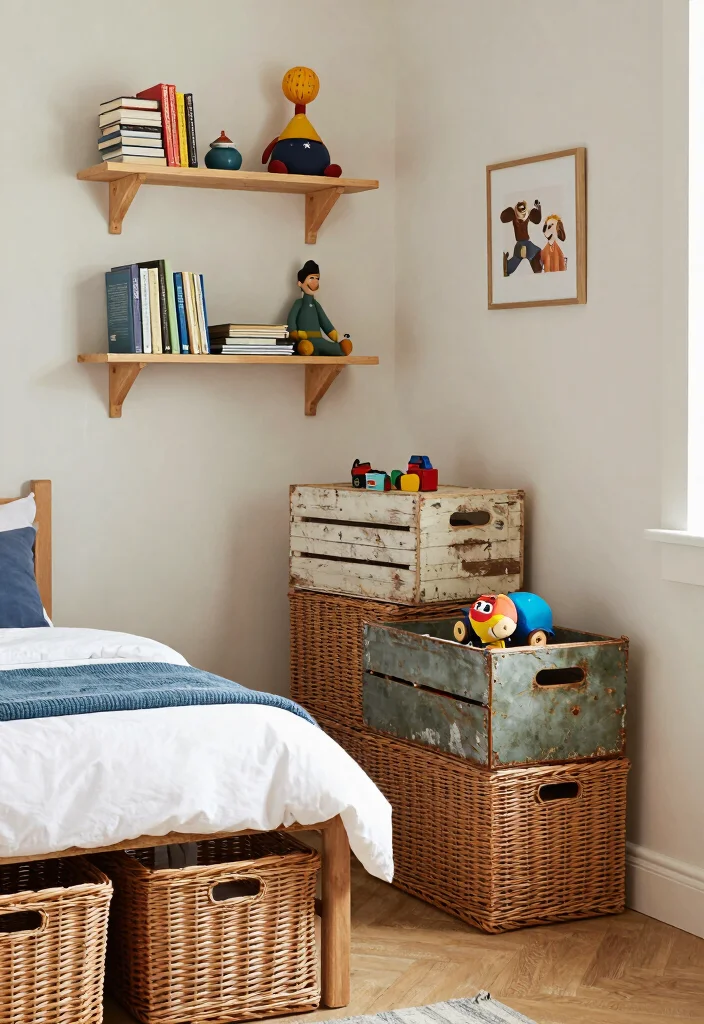 15 Farm Bedroom Ideas for Boys Cozy Country Style - 14. Creative Storage Solutions 1