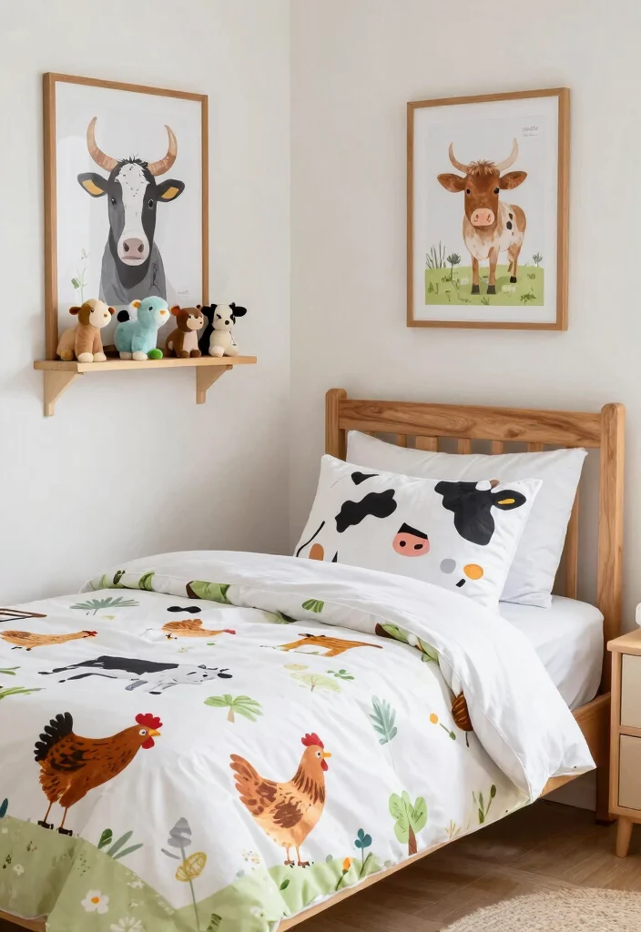15 Farm Bedroom Ideas for Boys Cozy Country Style - 3. Farm Animal Accents 1