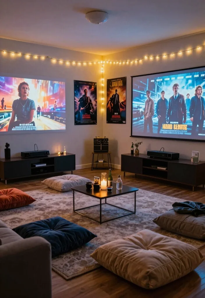 15 Floor Sofa Living Room Ideas for Casual Minimal Comfort - 14. Themed Floor Seating Area 1