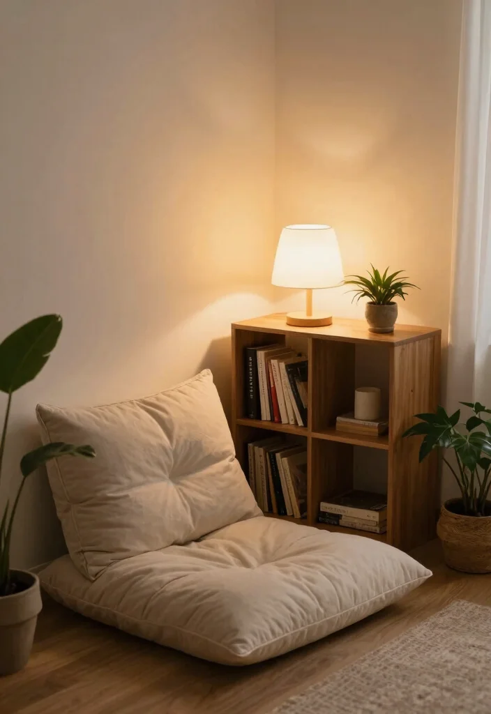 15 Floor Sofa Living Room Ideas for Casual Minimal Comfort - 7. Cozy Corner Nook 1