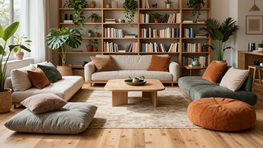 15 Floor Sofa Living Room Ideas for Casual Minimal Comfort