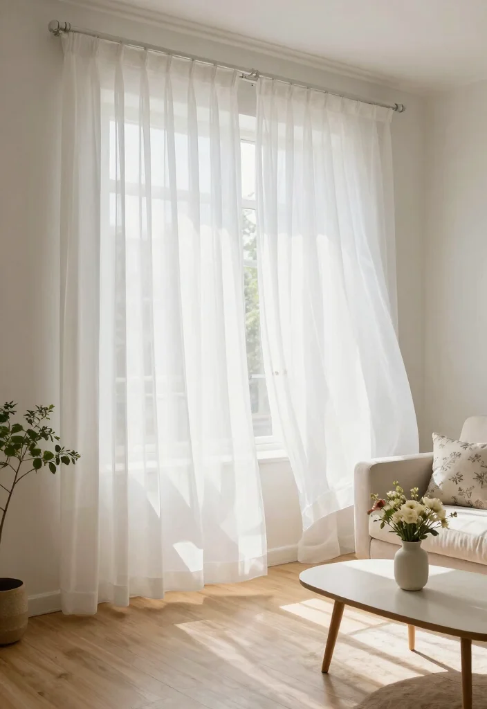15 Half Curtains Living Room Ideas Light Casual Charm - 1. Sheer Elegance 1
