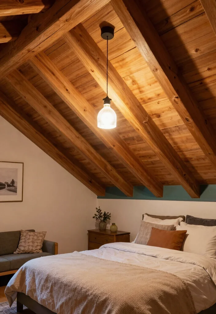 15 Low Ceiling Attic Bedroom Ideas: Cozy Smart Design - 12. Choose a Statement Ceiling 1