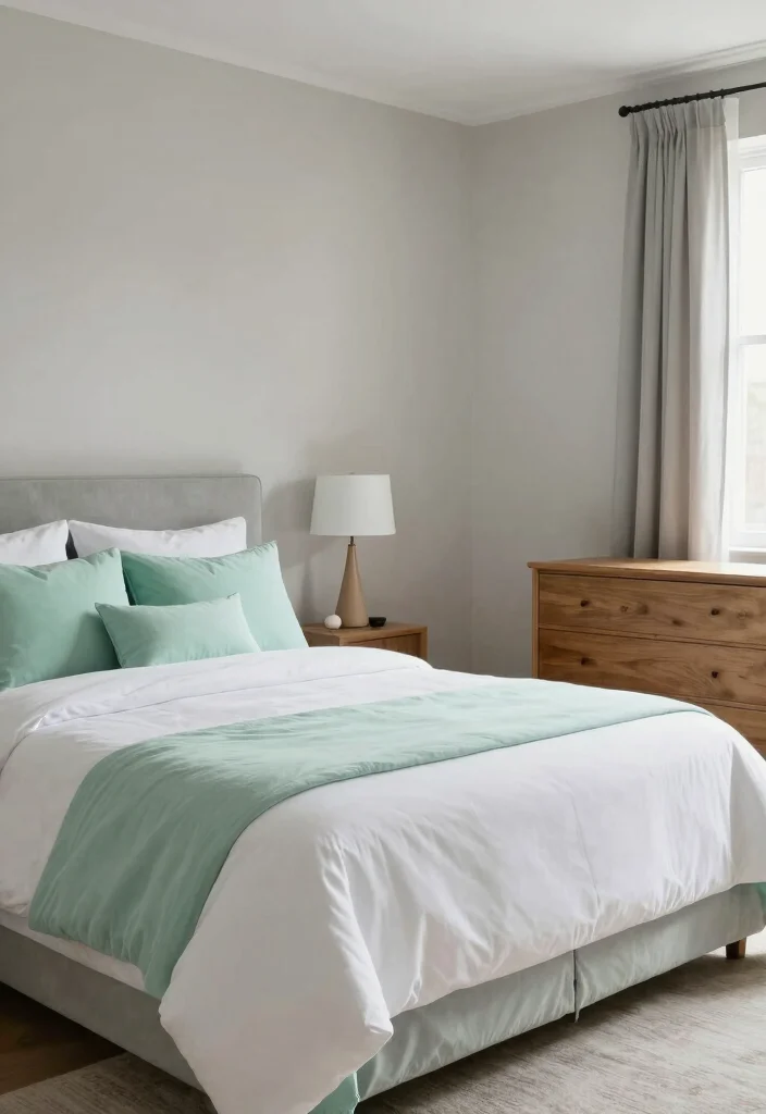 15 Mint Green Bedroom Ideas Fresh Soft Style - 12. Mixing Mint Green with Neutrals 1