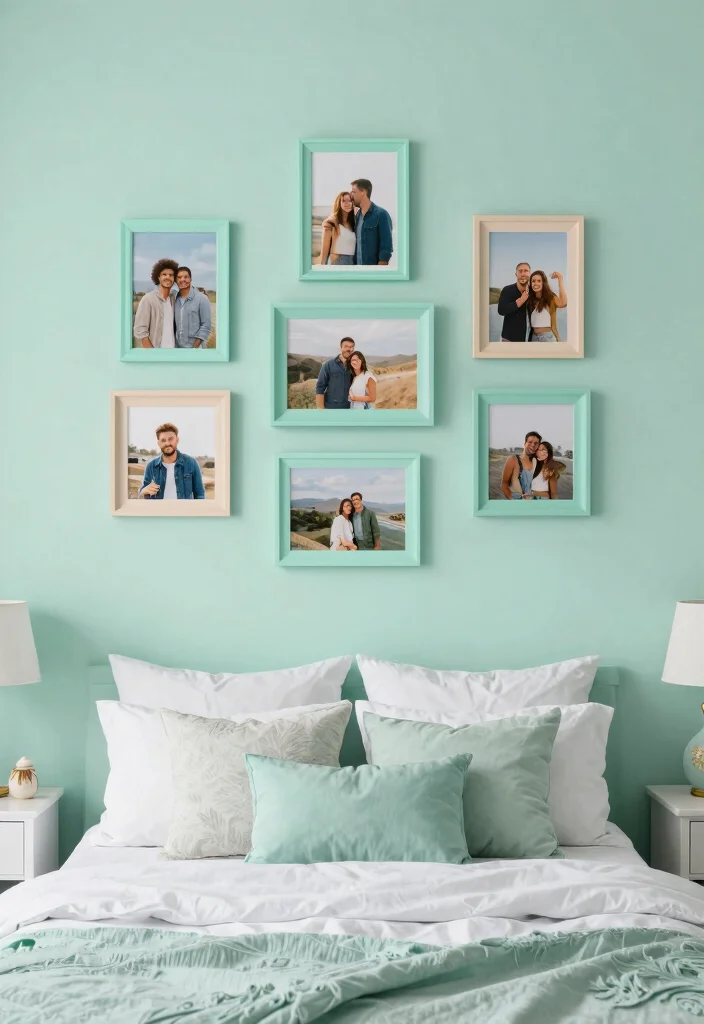 15 Mint Green Bedroom Ideas Fresh Soft Style - 13. Personal Touches with Mint Green 1