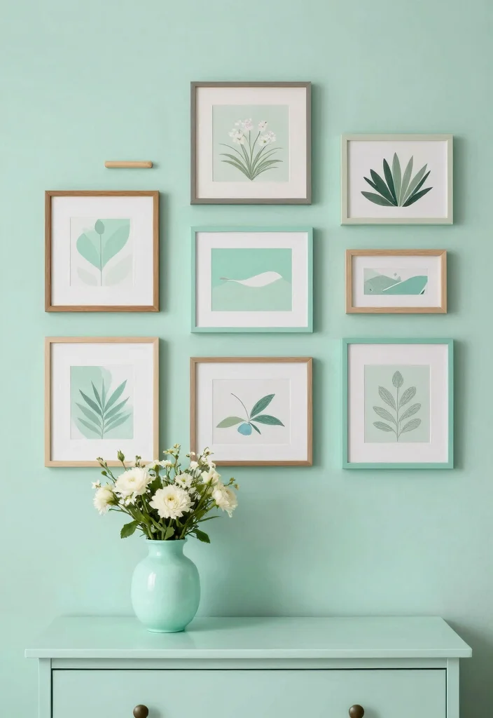 15 Mint Green Bedroom Ideas Fresh Soft Style - 8. Mint Green Art and Decor 1