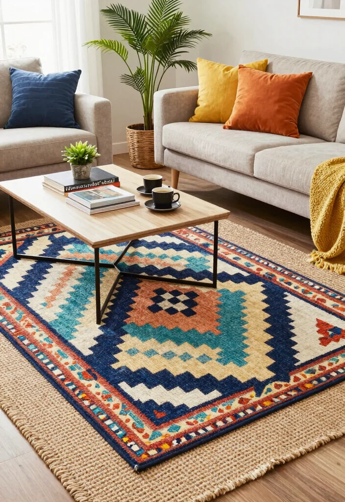 15 Sisal Rug Living Room Ideas: Natural Textured Warmth - 1. Layering for Depth 1