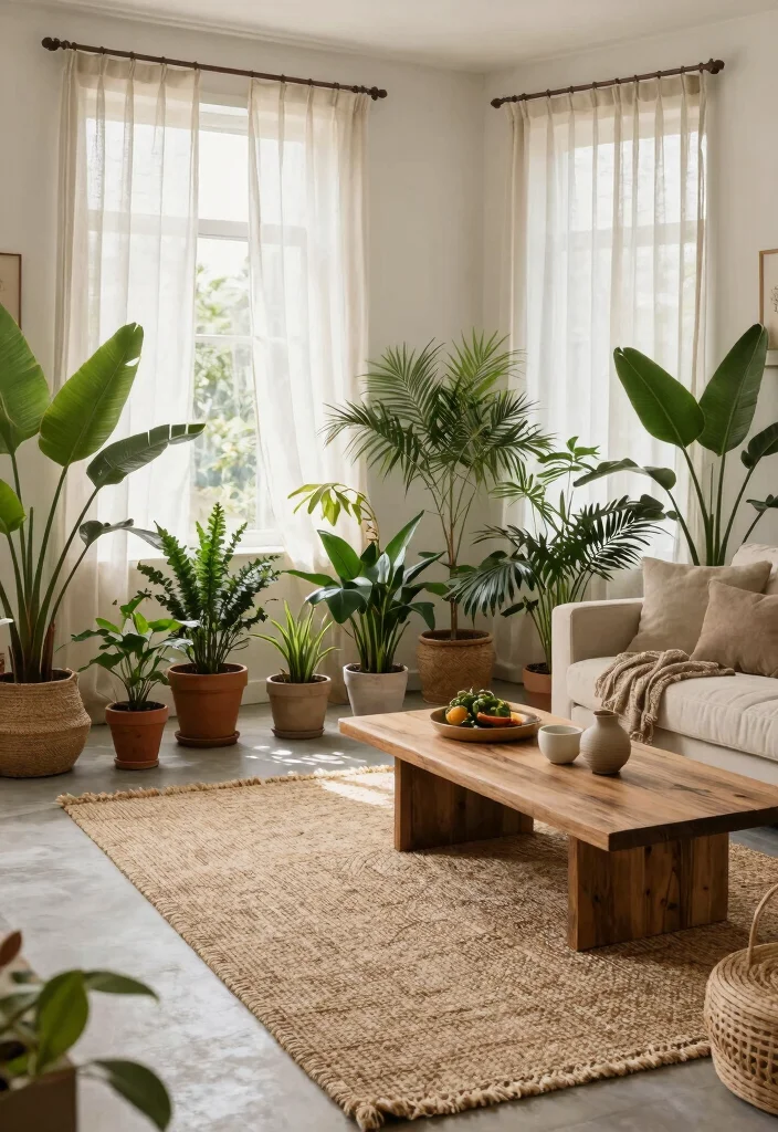 15 Sisal Rug Living Room Ideas: Natural Textured Warmth - 10. Outdoor-Inspired Decor 1