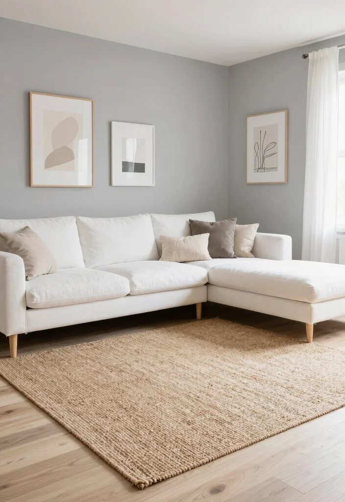 15 Sisal Rug Living Room Ideas: Natural Textured Warmth - 3. Neutral Palette 1