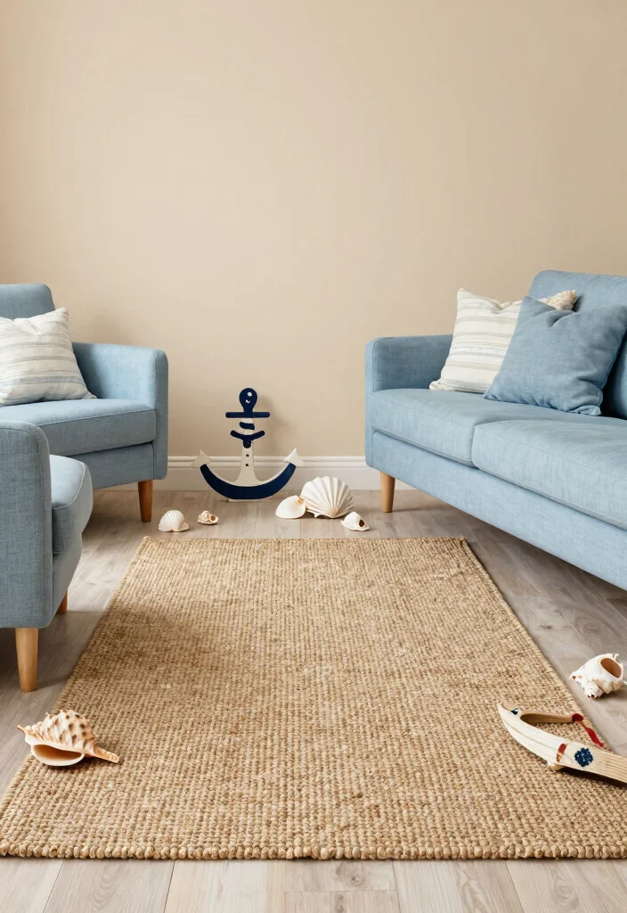 15 Sisal Rug Living Room Ideas: Natural Textured Warmth - 5. Coastal Comfort 1