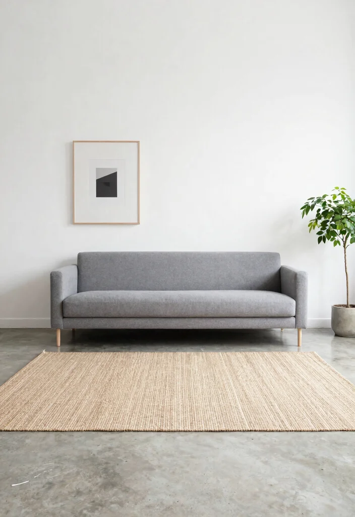 15 Sisal Rug Living Room Ideas: Natural Textured Warmth - 6. Modern Minimalism 1