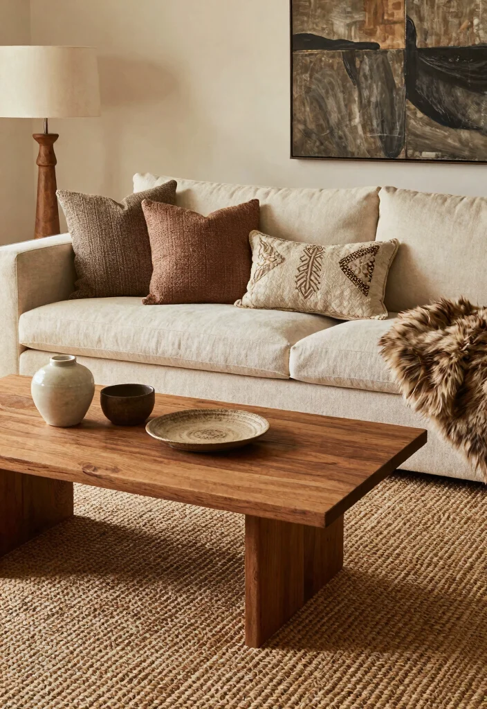 15 Sisal Rug Living Room Ideas: Natural Textured Warmth - 8. Textured Layering 1