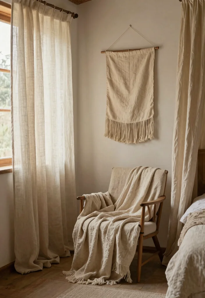 15 Small Rustic Bedroom Ideas Warm Cozy Charm - 13. Drape Fabrics for Softness 1