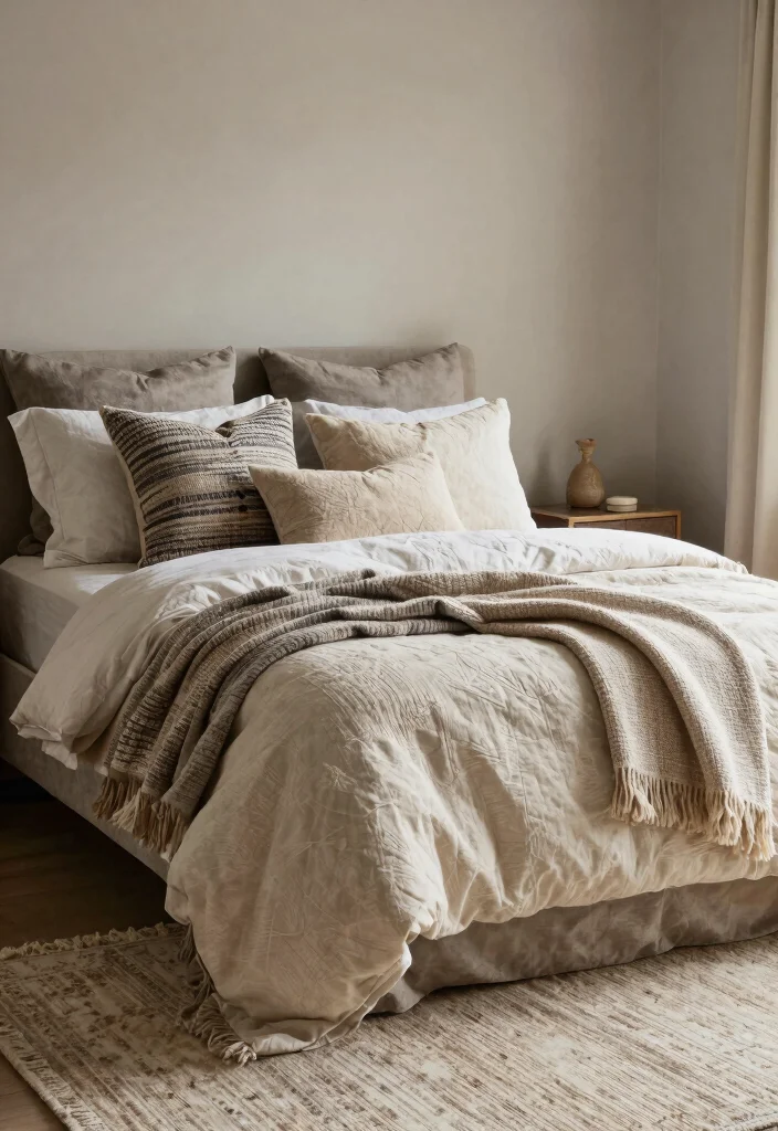 15 Small Rustic Bedroom Ideas Warm Cozy Charm - 7. Layer Textiles for Coziness 1