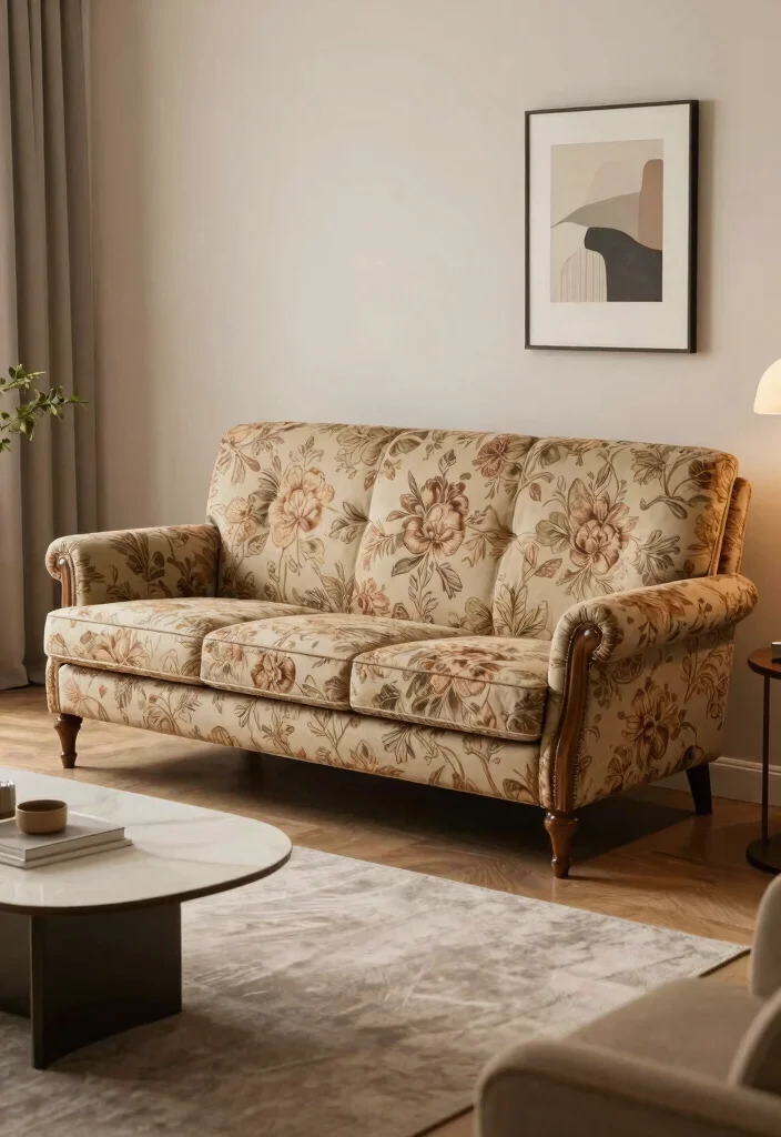 15 Small Sofa Living Room Ideas for Cozy Studio Apartments - 9. Vintage-Inspired Sofas for Character 1