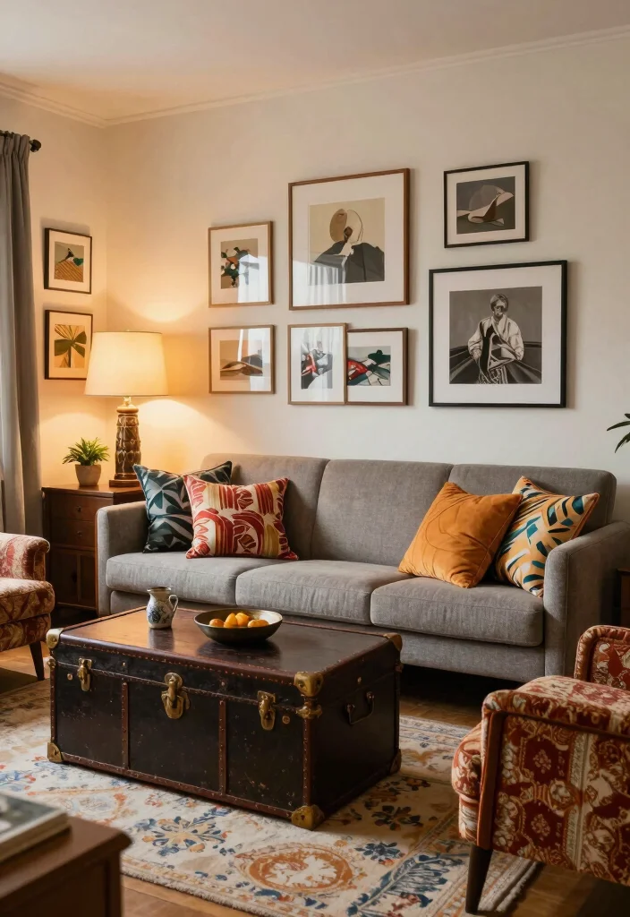 15 Sofa in Living Room Ideas: Classic Layout Inspiration - 6. Mixing Vintage with Modern 1