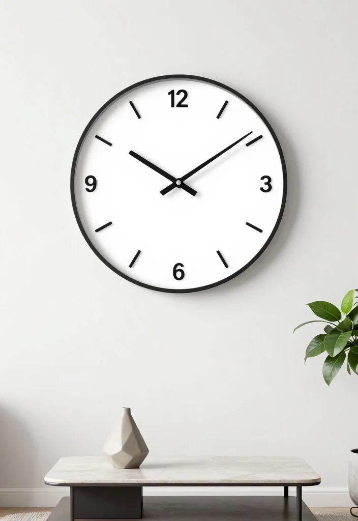 15 Wall Clock Decor Living Room Ideas Functional Style - 4. Minimalist Modern Clock 1