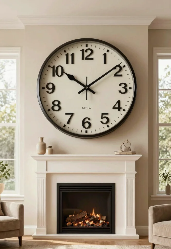 15 Wall Clock Decor Living Room Ideas Functional Style - 5. Vintage-Inspired Oversized Clocks 1