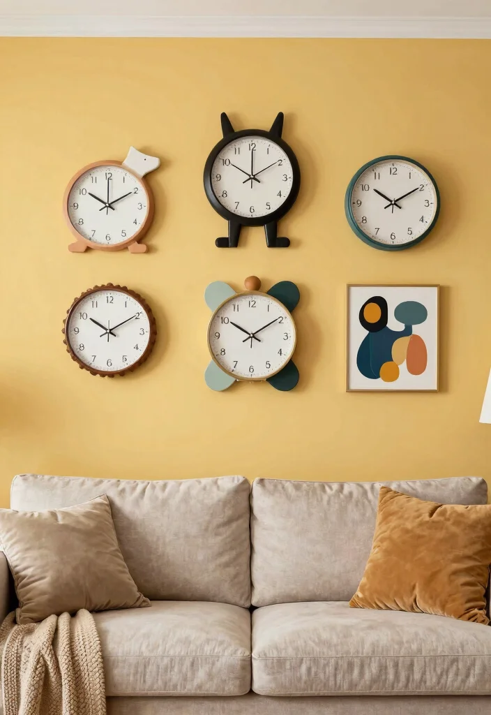 15 Wall Clock Decor Living Room Ideas Functional Style - 6. Unique Clock Designs 1