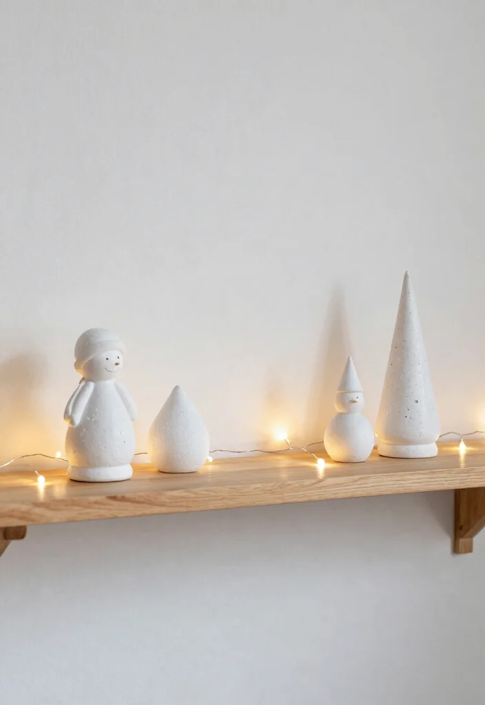 15 Wood Shelf Decor Living Room Ideas for Natural Simple Styling - 15. Minimalist Seasonal Decor 1