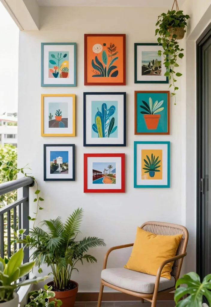 16 Bedroom Balcony Second Story Ideas: Bright Private Escape - 12. A Personalized Gallery Wall 1