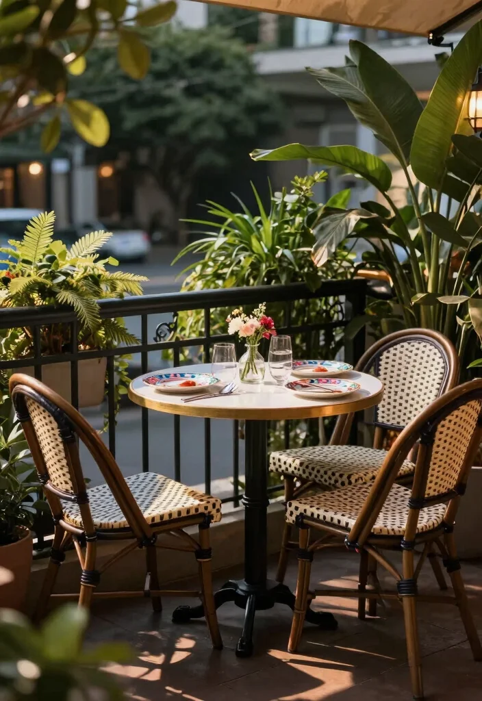 16 Bedroom Balcony Second Story Ideas: Bright Private Escape - 13. Cozy Cafe Set-Up for Dining Al Fresco 1