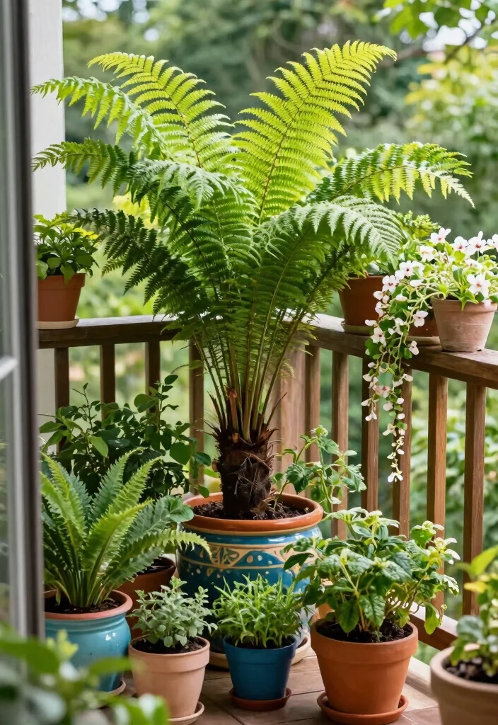16 Bedroom Balcony Second Story Ideas: Bright Private Escape - 4. Lush Potted Plants for a Natural Touch 1