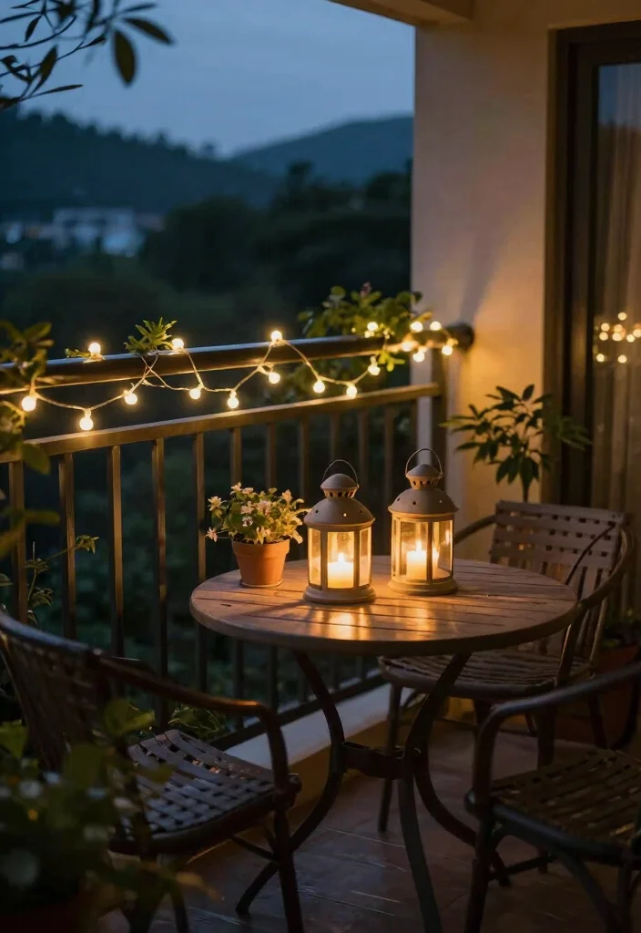 16 Bedroom Balcony Second Story Ideas: Bright Private Escape - 5. Soft Lighting for Evening Ambiance 1