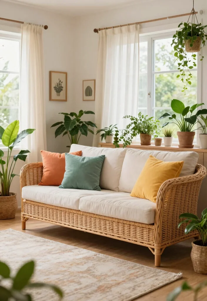 16 Bench Sofa Living Room Ideas: Modern Multi-Use Seating - 13. Outdoor-Inspired: Bringing Nature Indoors 1