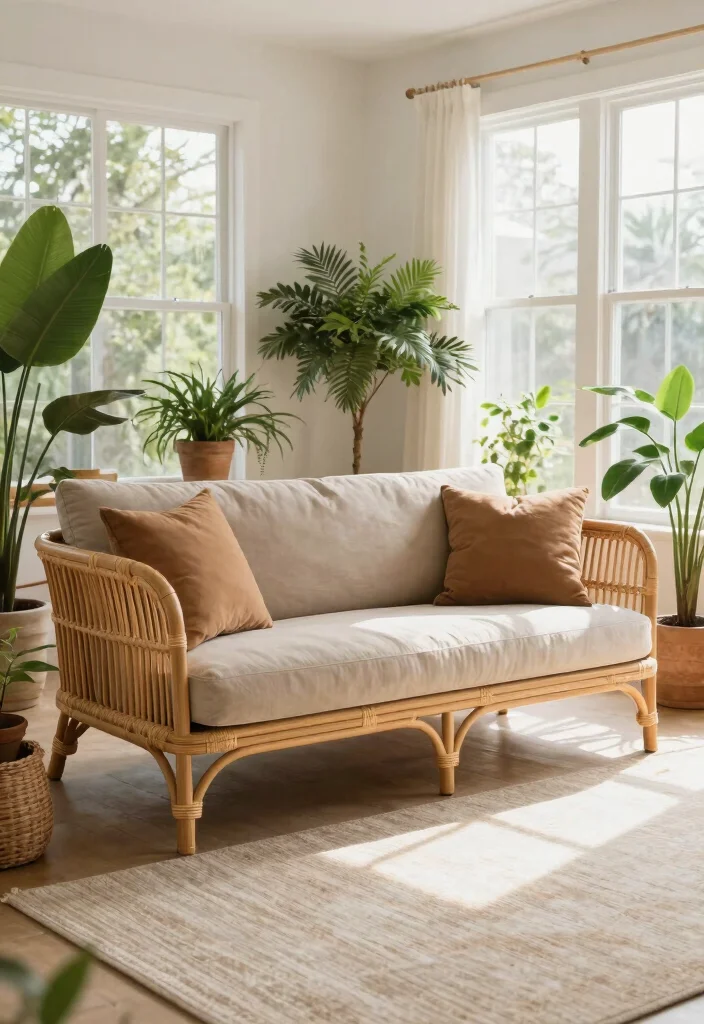 16 Bench Sofa Living Room Ideas: Modern Multi-Use Seating - 8. Outdoor-Inspired: Bringing Nature Indoors 1