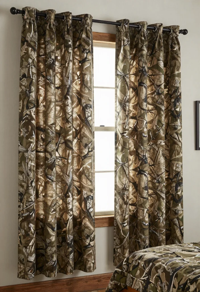 16 Boys Hunting Bedroom Ideas: Rustic Outdoor Theme - 13. Hunting-Themed Curtains 1