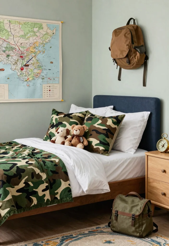 16 Boys Hunting Bedroom Ideas: Rustic Outdoor Theme - 9. Adventure-Themed Accessories 1