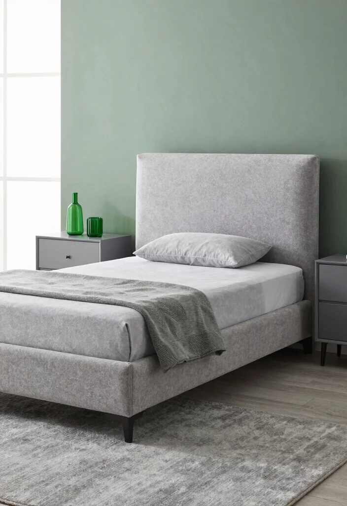 16 Green and Gray Bedroom Ideas: Calm Modern Harmony - 7. Stylish Gray Furniture 1