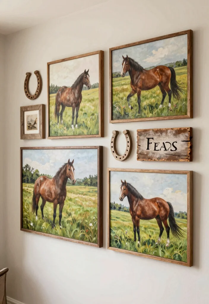 16 Horse Decor Living Room Equestrian Style Ideas Elegant Rustic - 5. Farmhouse Equestrian Wall Art 1