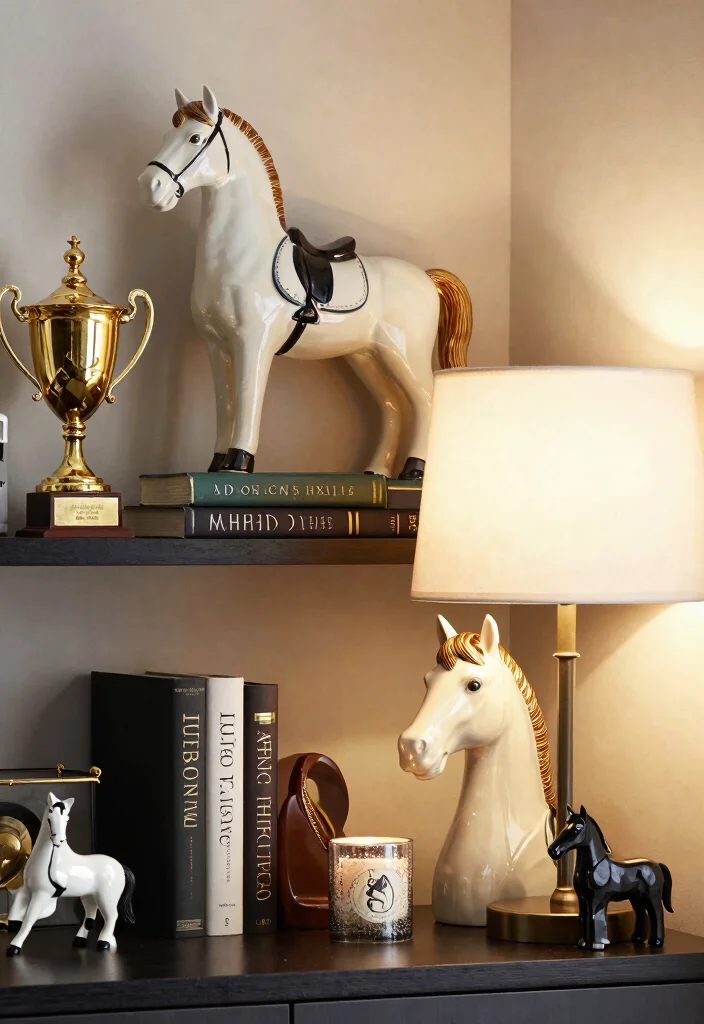 16 Horse Decor Living Room Equestrian Style Ideas Elegant Rustic - 6. Horse-Themed Decorative Accessories 1
