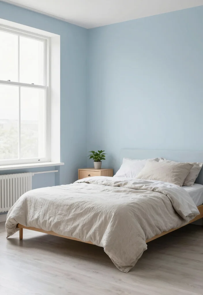 16 Light Blue Bedroom Walls Ideas for an Airy, Relaxed Look - 9. Serene Scandi Style with Light Blue Walls 1