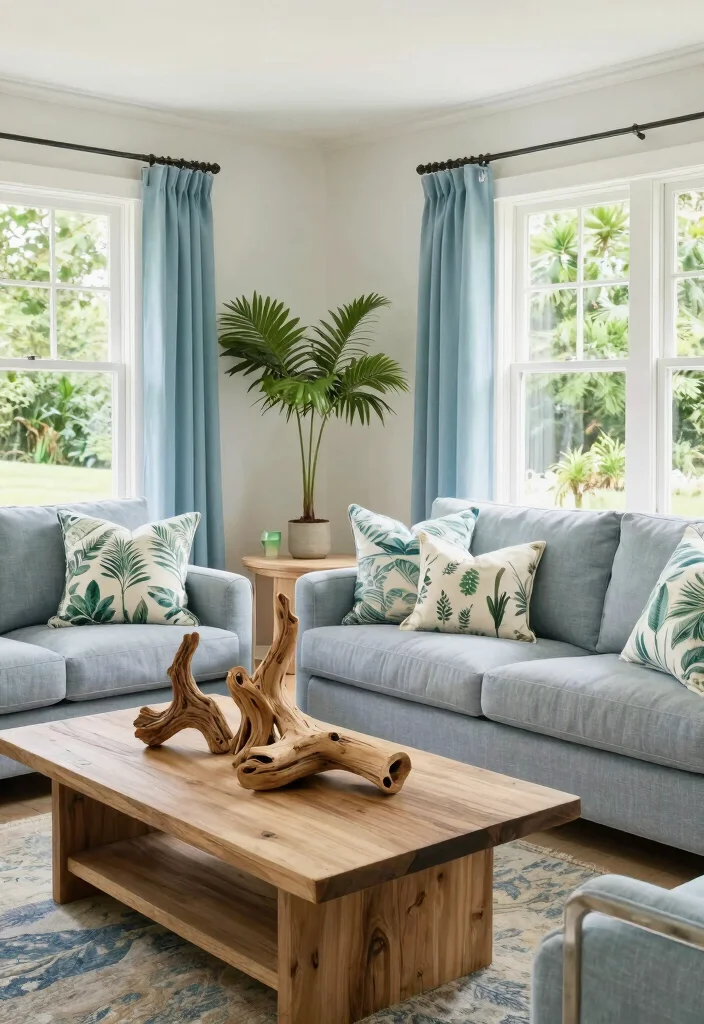 16 Living Room Decor Green Ideas for a Fresh Natural Feel - 16. Outdoor-Inspired Decor 1