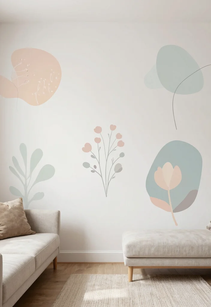 16 Living Room Empty Wall Ideas: Creative Decor Solutions - 8. Chic Wall Decals 1