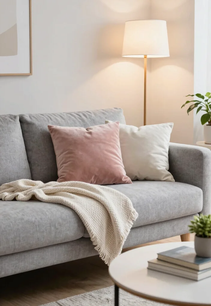 16 Living Room Grey Sofa Ideas for Easy Neutral Styling - 1. Embrace Light Textures 1