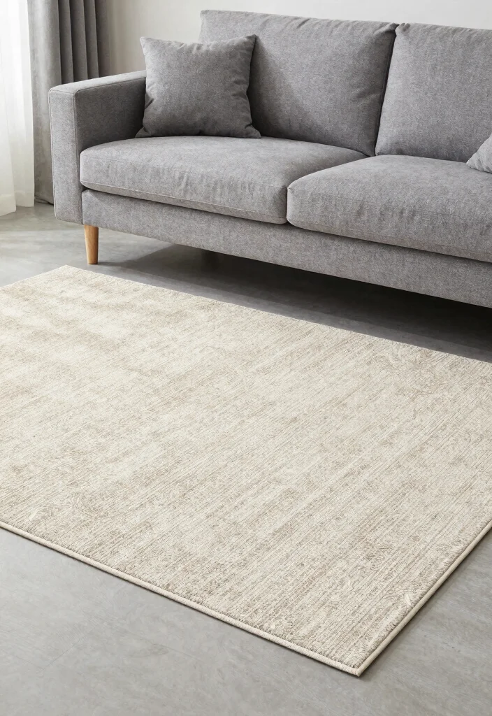 16 Living Room Grey Sofa Ideas for Easy Neutral Styling - 8. Soft Area Rugs 1