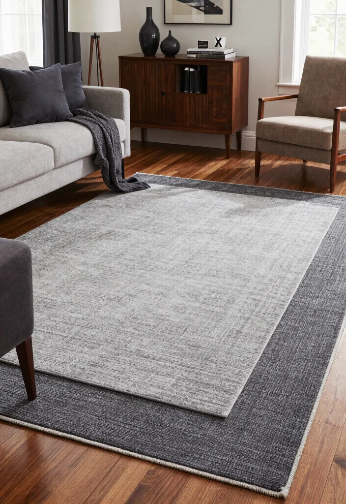 16 Living Room Rugs on Hardwood Ideas for a Layered Cozy Look - 11. Multi-Tonal Layers 1