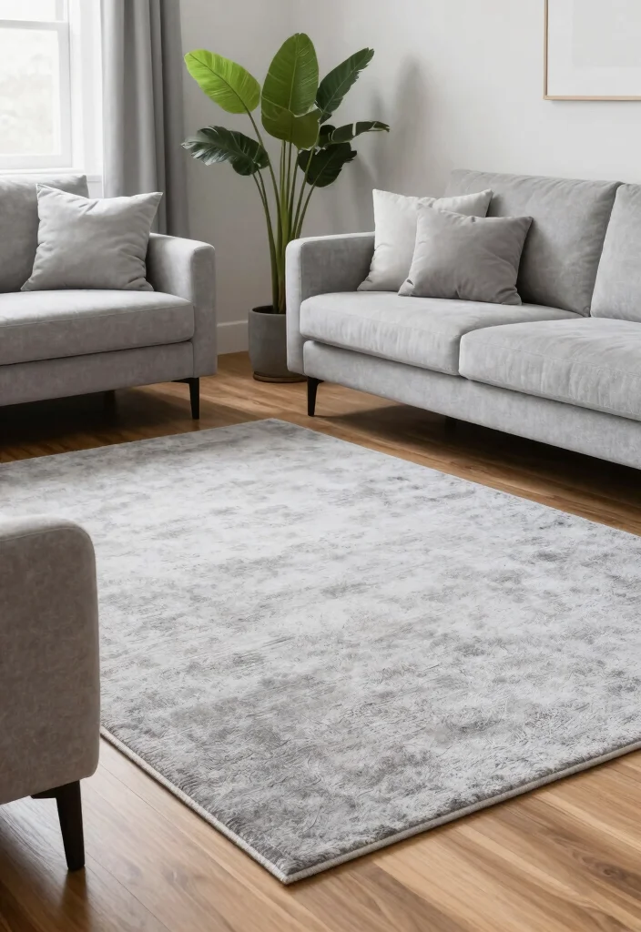 16 Living Room Rugs on Hardwood Ideas for a Layered Cozy Look - 14. Chic Monochrome 1