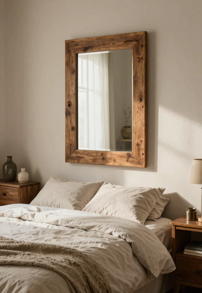 16 Mirror in Bedroom Ideas Bright Space Enhancing Style - 4. Rustic Wood Mirrors 1