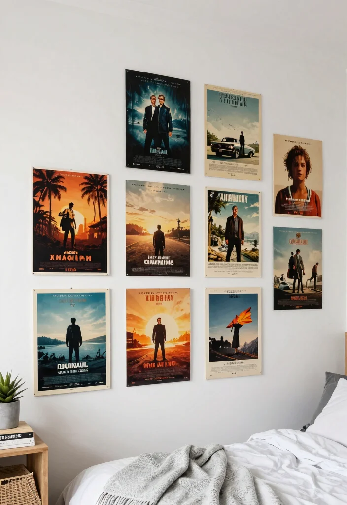 16 Movie Poster Wall Bedroom Ideas Cool Cinematic Decor - 14. Seasonal Rotations 1