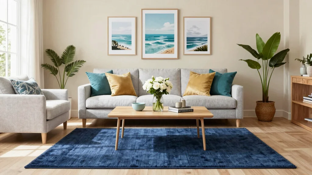 16 Navy Blue Rug Living Room Ideas: Rich Grounding Tone