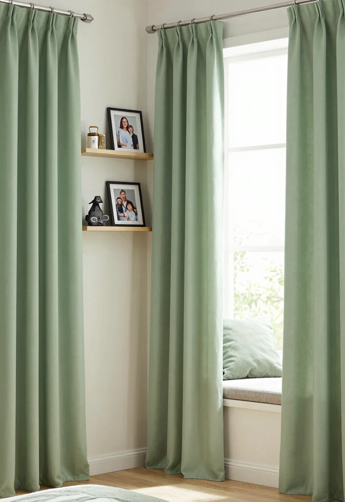 16 Sage Green Curtains Bedroom Ideas: Calm Elegant Touch - 16. Personal Touches 1