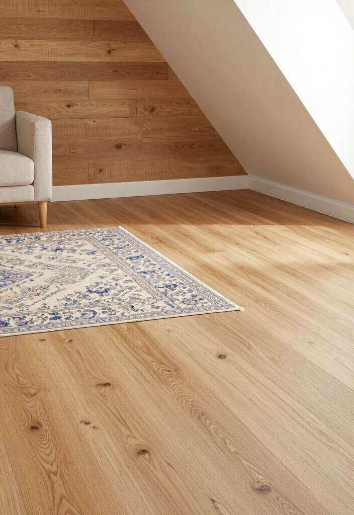 16 Slanted Wall Living Room Ideas: Smart Design Solutions - 13. Artistic Flooring 1