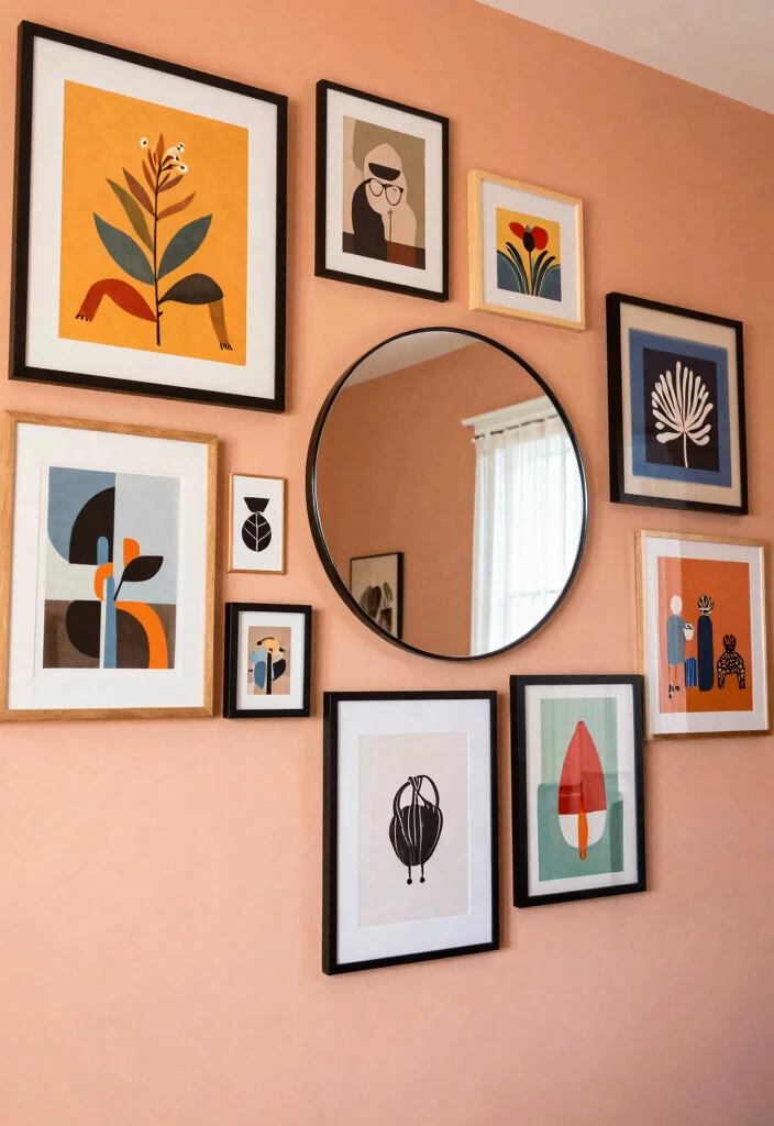 16 Slanted Wall Living Room Ideas: Smart Design Solutions - 3. Statement Wall Decor 1